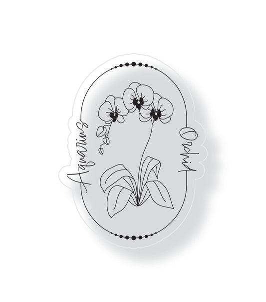 Aquarius Zodiac Flower Sticker