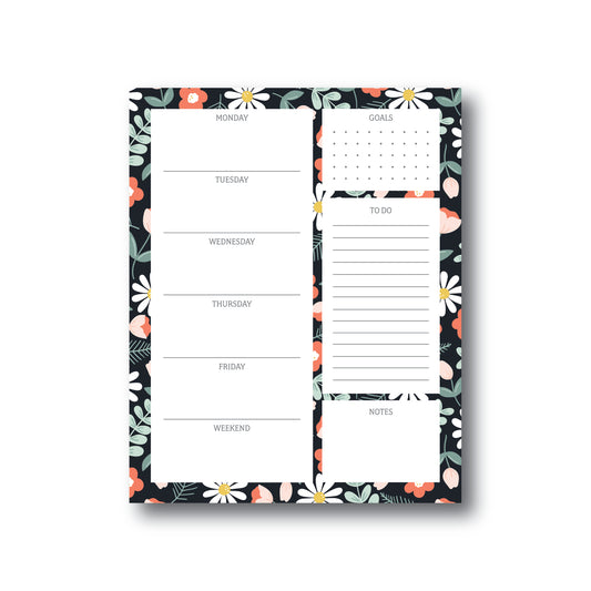 Floral Calendar Notepad