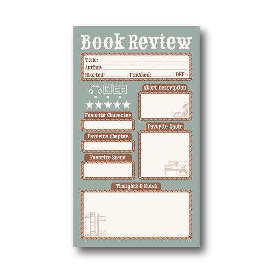 Book Review Notepad - Western