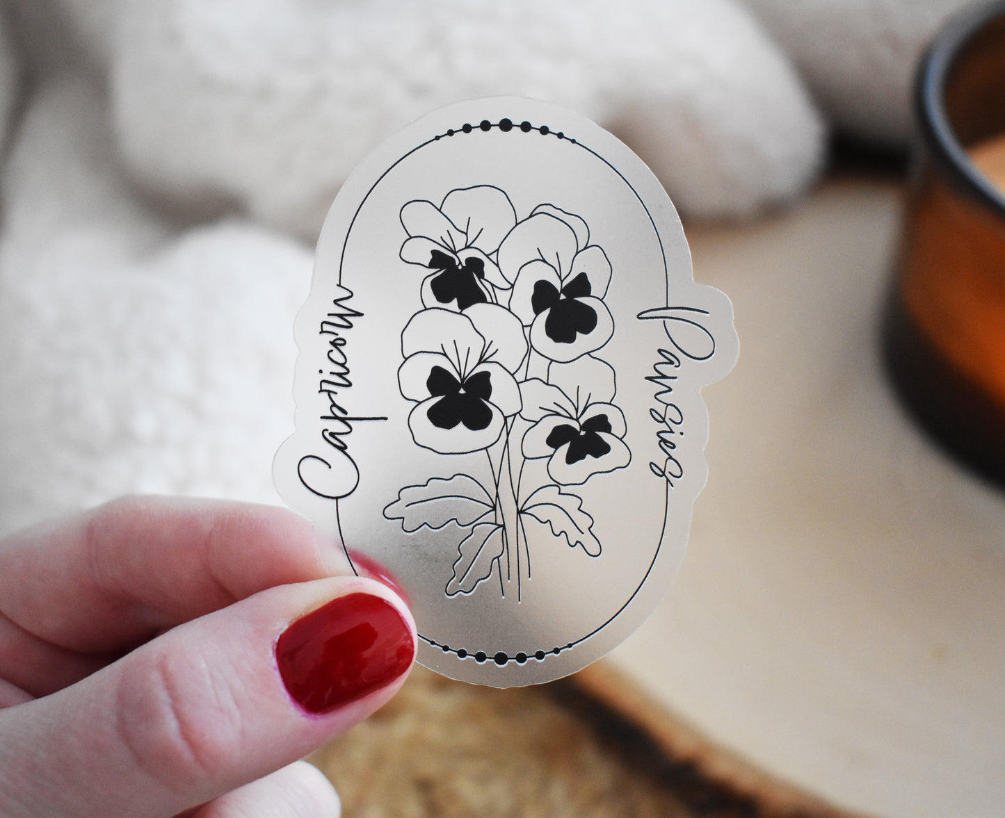 Capricorn Zodiac Flower Sticker