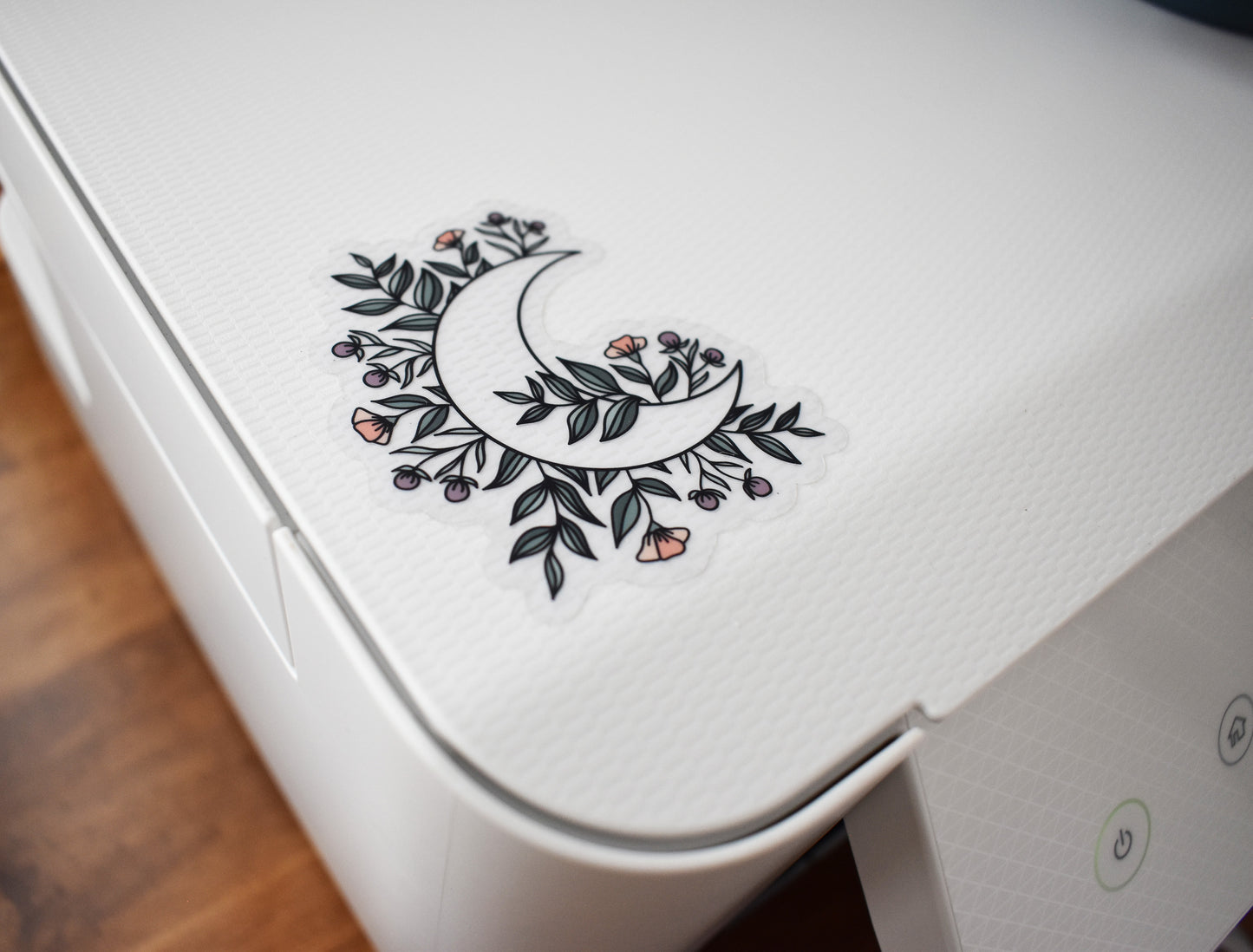Floral Moon Sticker Clear