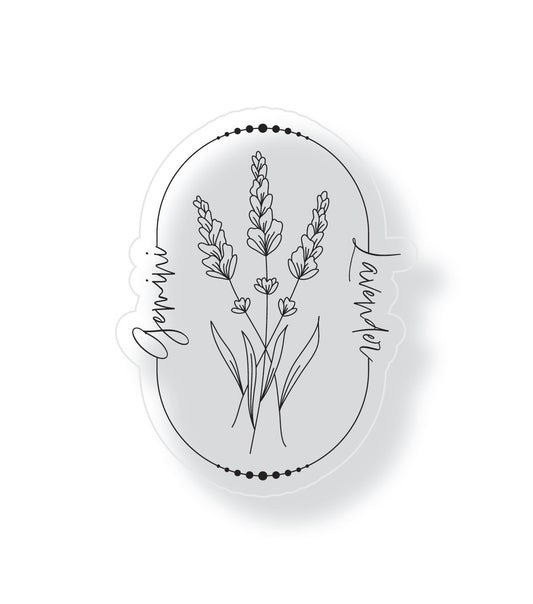 Gemini Zodiac Flower Sticker