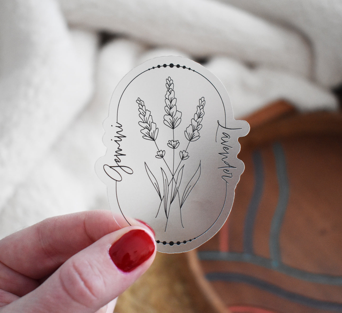 Gemini Zodiac Flower Sticker