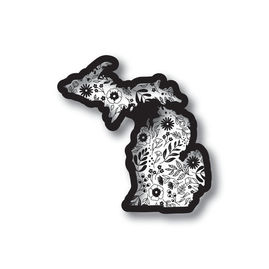 Michigan Floral Sticker (Clear)