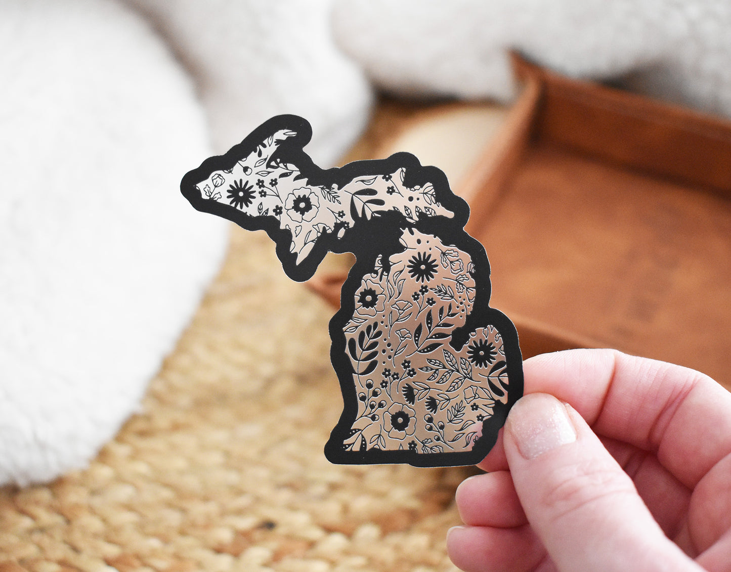 Michigan Floral Sticker (Clear)
