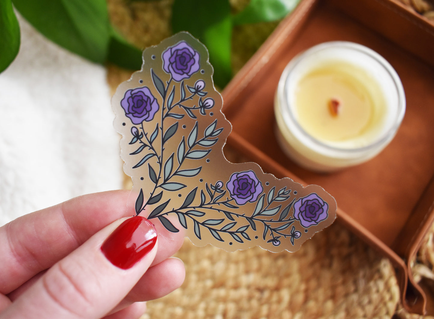 Midnight Roses Sticker Clear