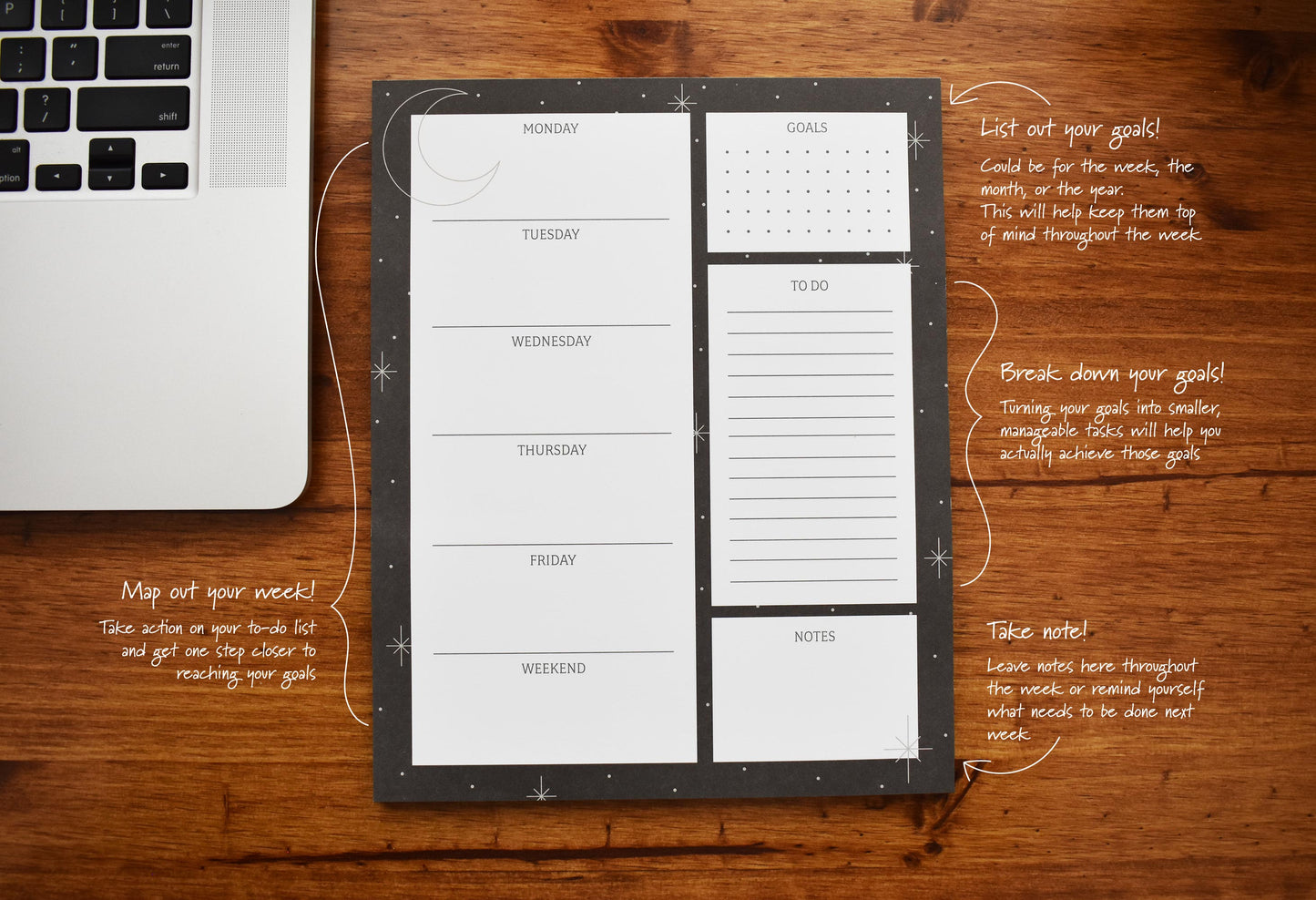 Moon And Stars Notepad