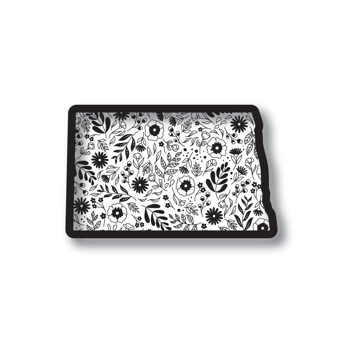 North Dakota Floral Sticker (Clear)