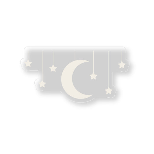 Moon And Stars Sticker Clear