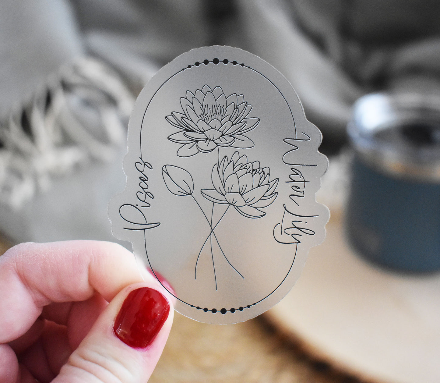 Pisces Zodiac Flower Sticker