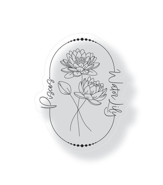 Pisces Zodiac Flower Sticker