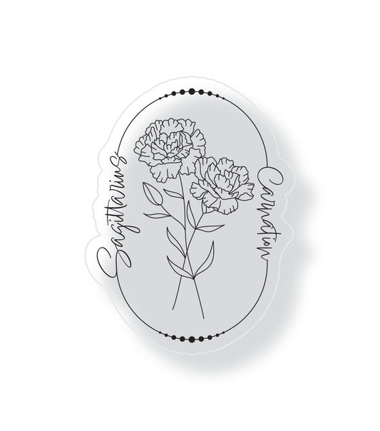 Sagittarius Zodiac Flower Sticker