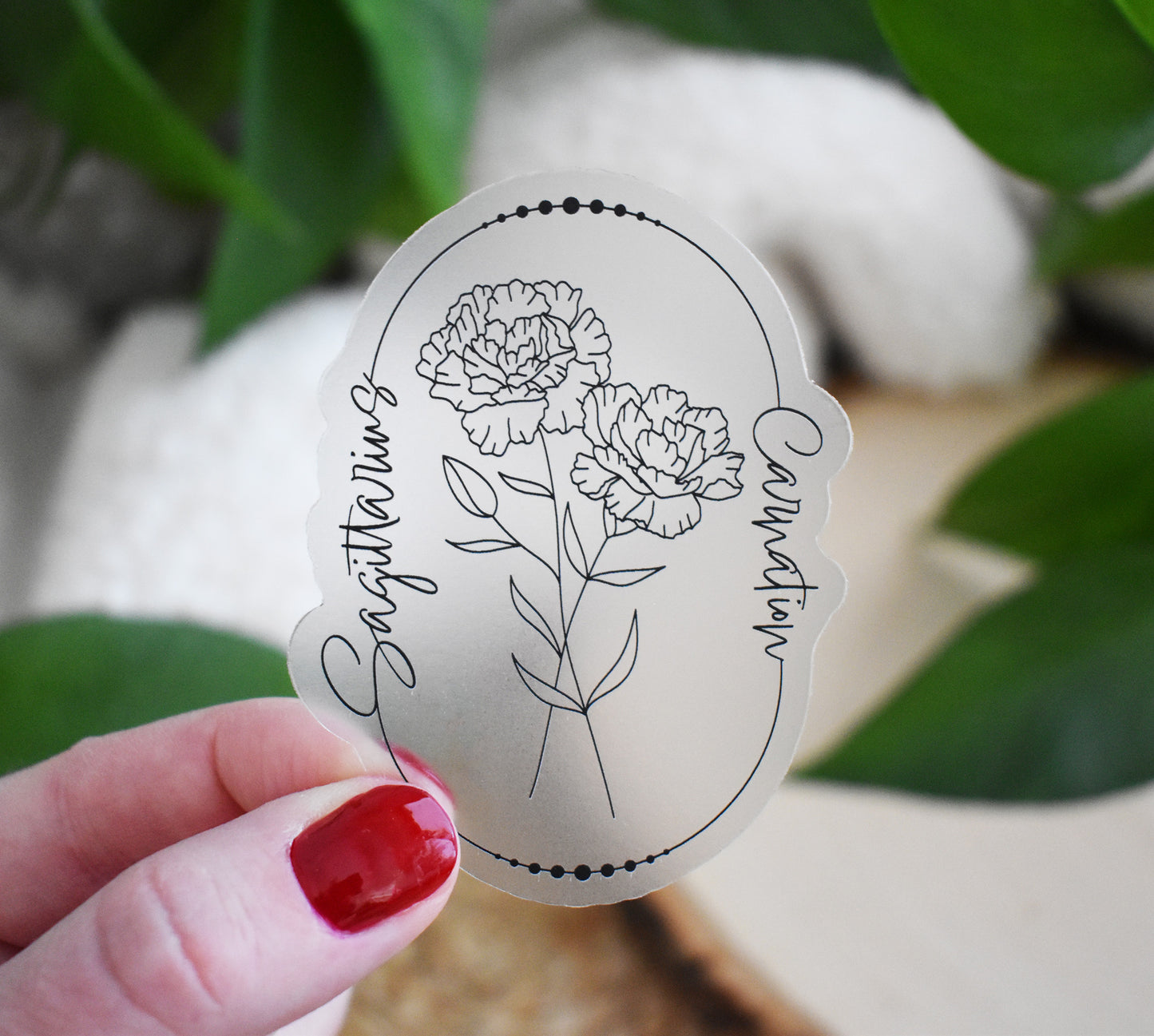 Sagittarius Zodiac Flower Sticker