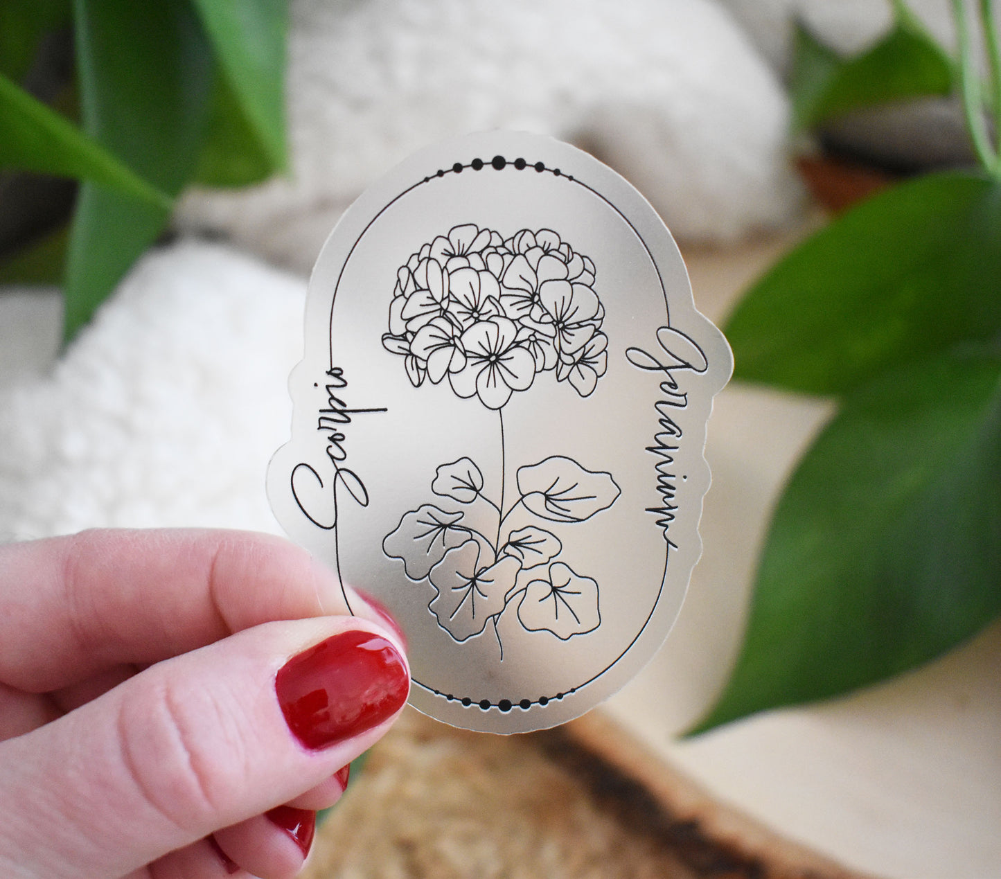 Scorpio Zodiac Flower Sticker