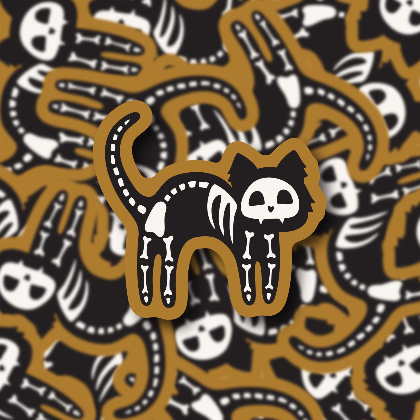 Skeleton Cat Sticker