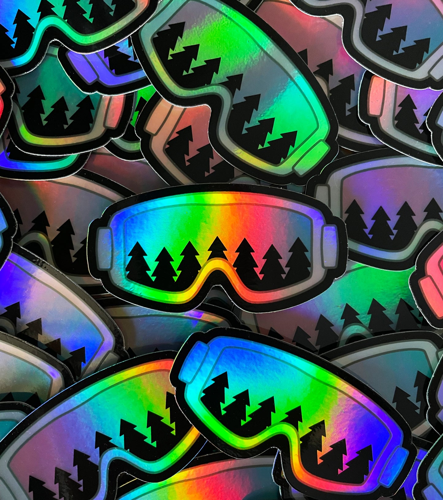 Holographic Ski Goggles Sticker
