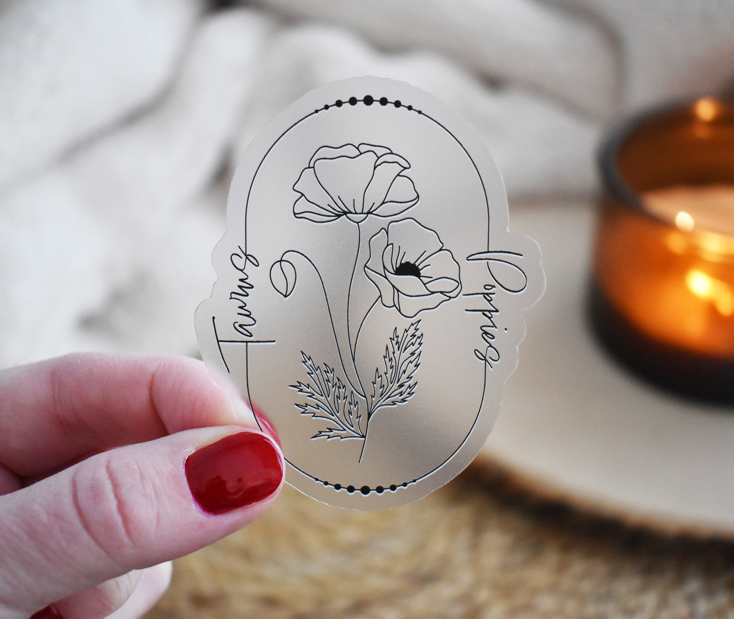 Taurus Zodiac Flower Sticker