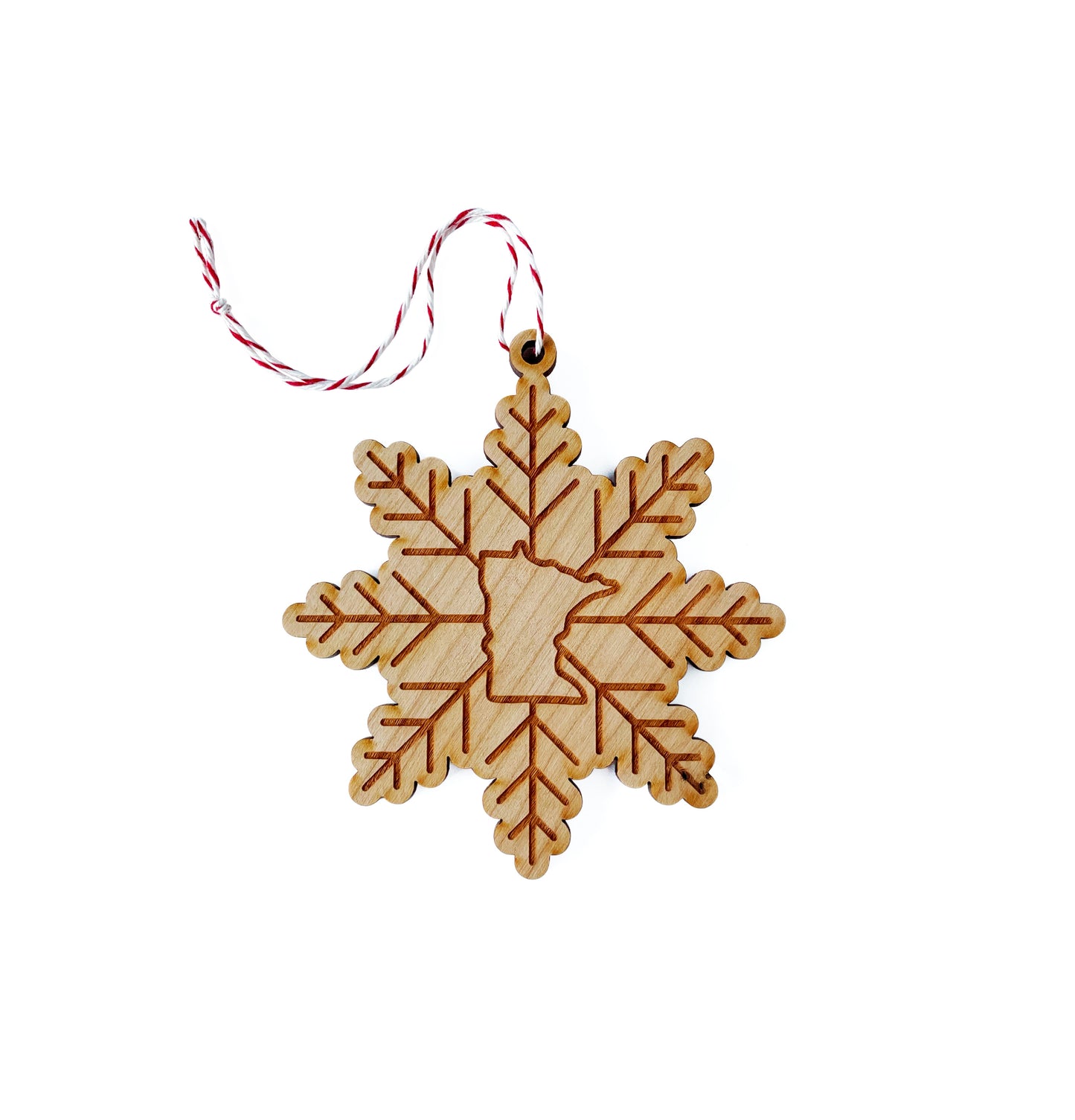 Minnesota Snowflake Wood Ornament