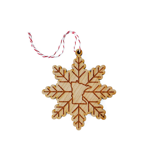 Minnesota Snowflake Wood Ornament