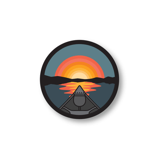 Sunset Canoe Sticker