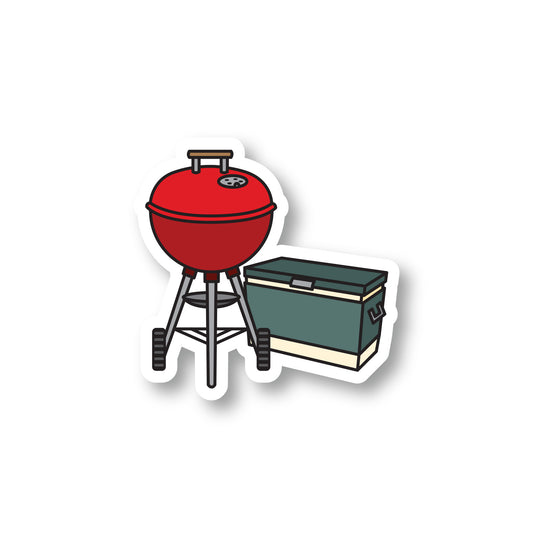 Grillin' and Chillin' Backyard Sticker