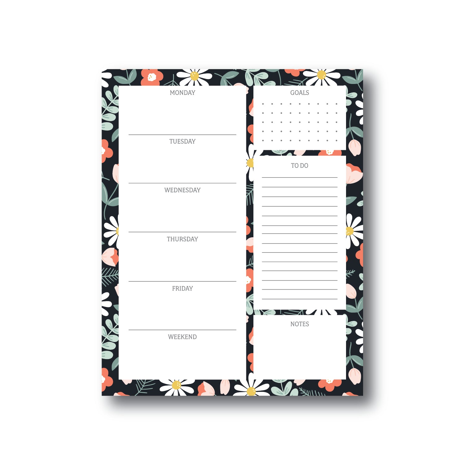 Floral Calendar Notepad Wild North Co Floral calendar notepad wild north co