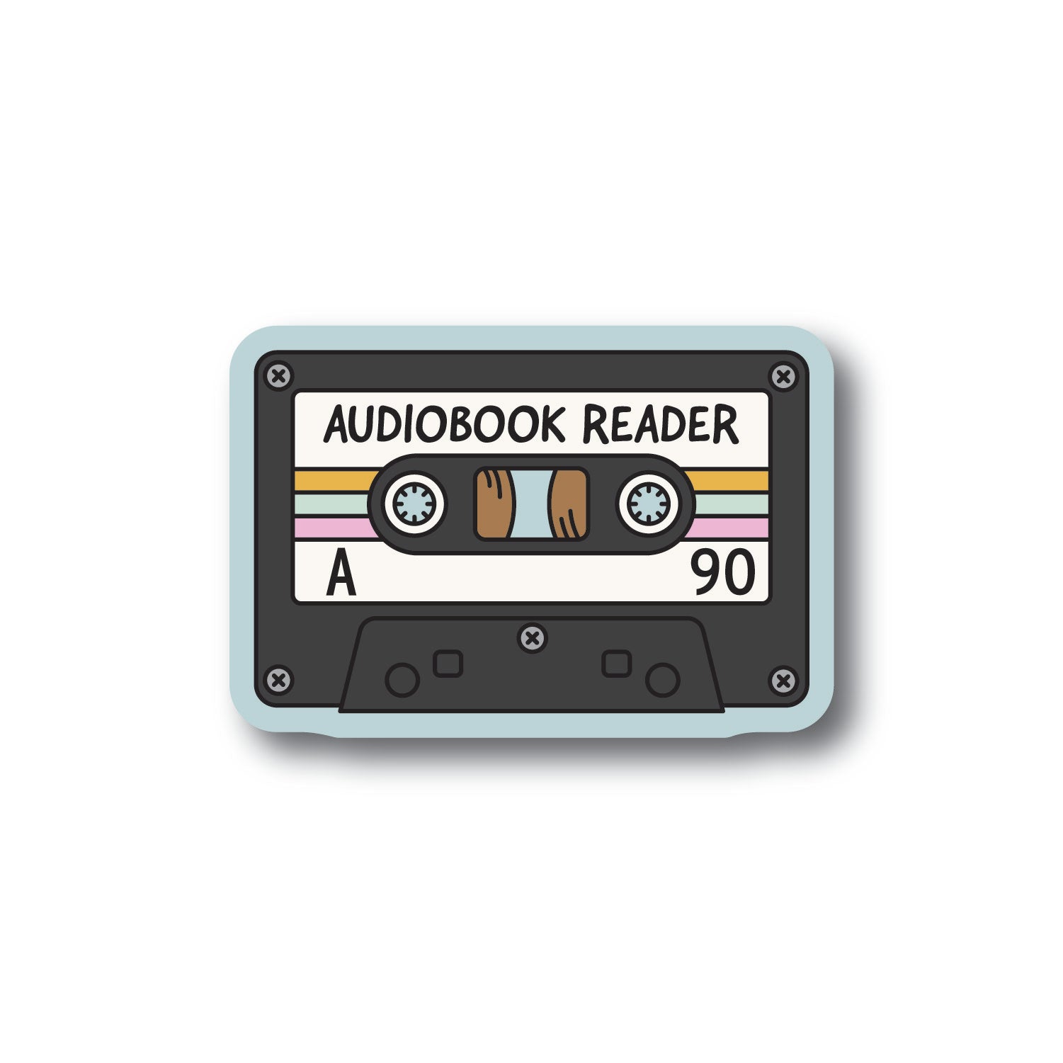 Cassette tape sticker labeled Audiobook Reader