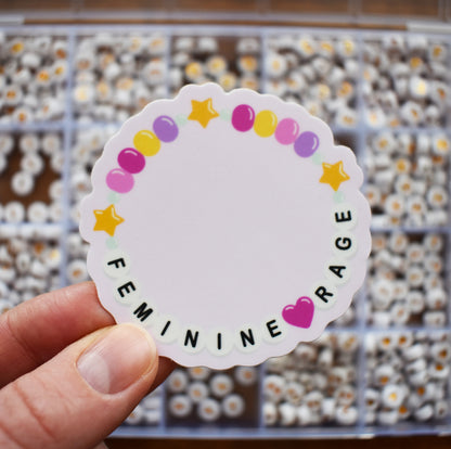 Feminine Rage Friendship Bracelet Sticker