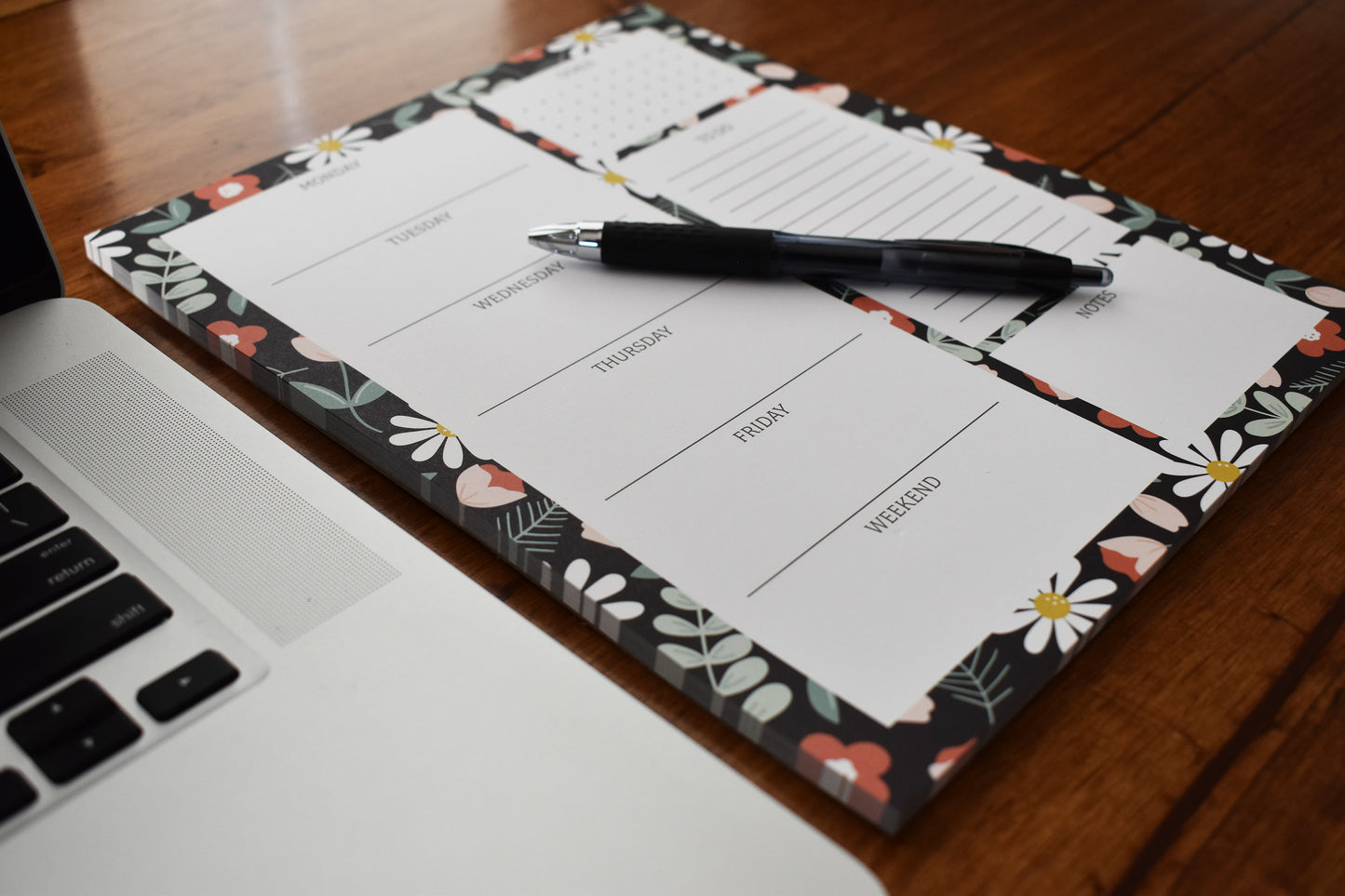 Floral Calendar Notepad