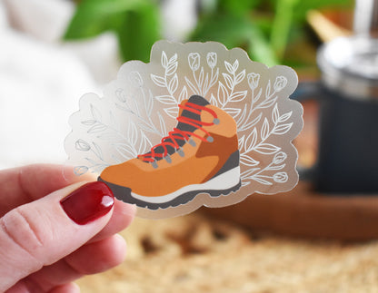 Hiking Boot Sticker Clear