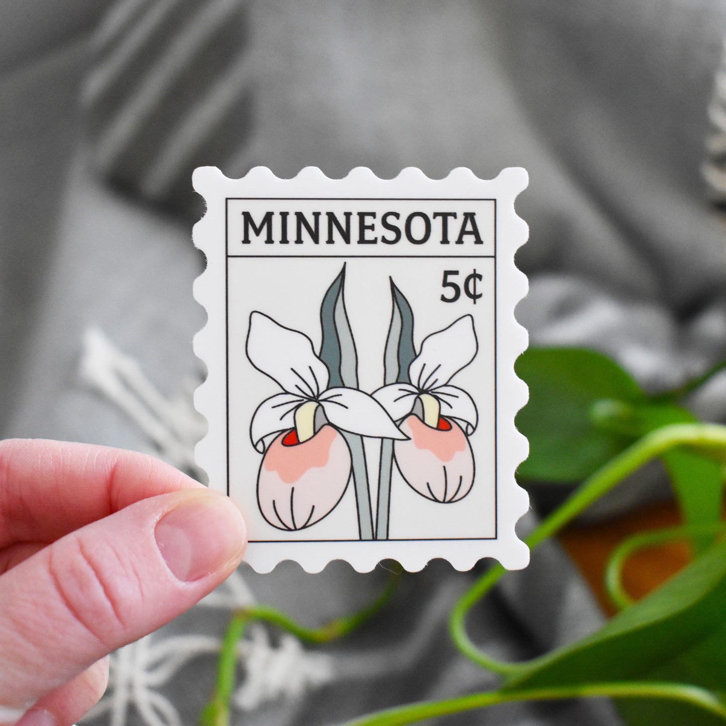 Lady Slipper Stamp Sticker