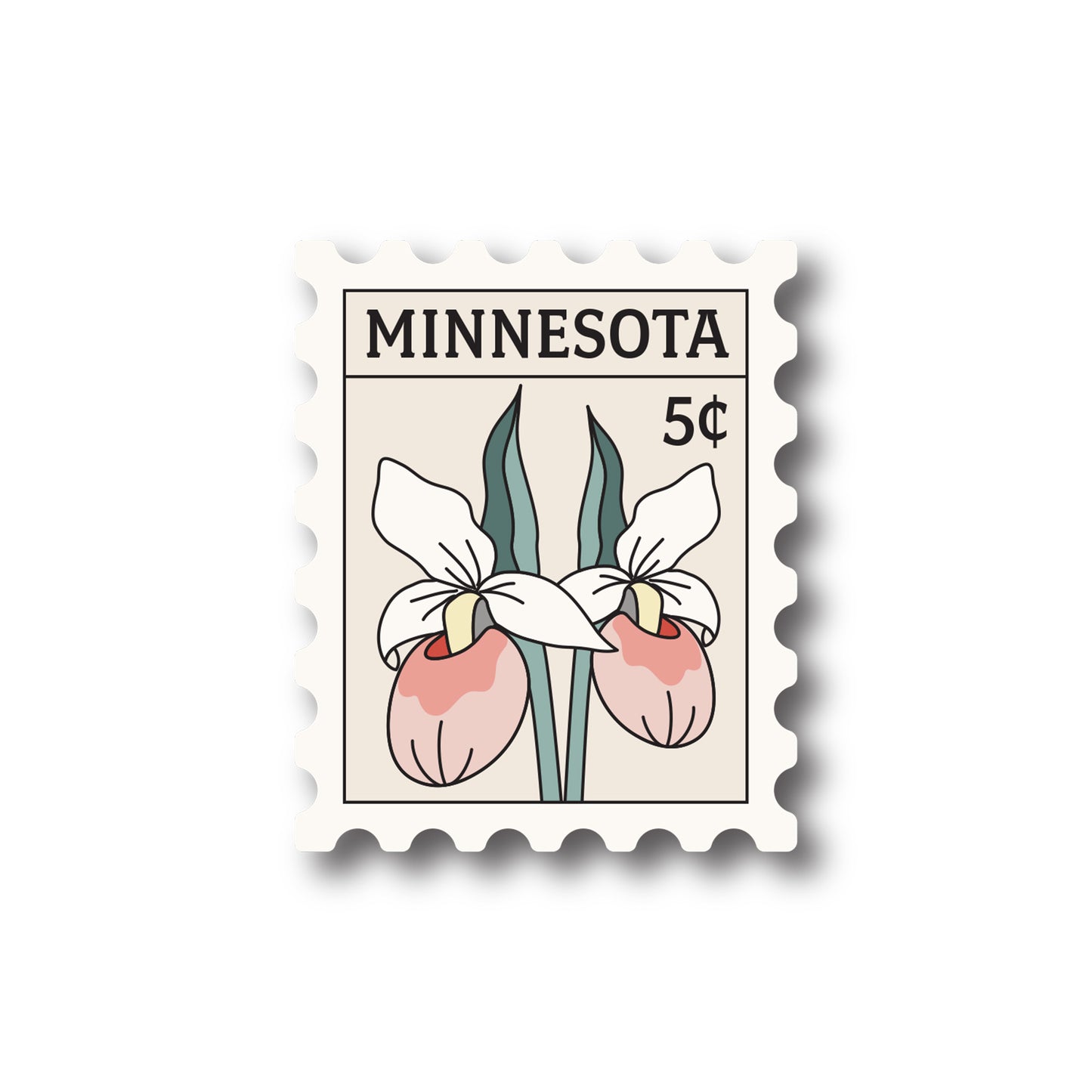 Lady Slipper Stamp Sticker