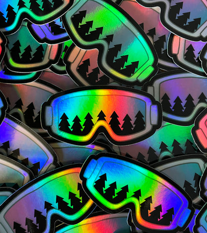 Holographic Ski Goggles Sticker