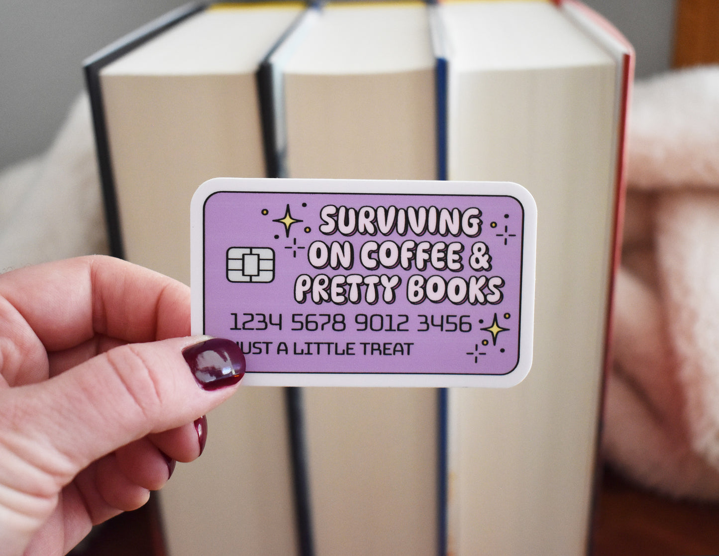 Surviving On Coffee And Books Sticker