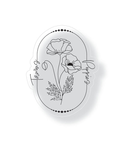 Taurus Zodiac Flower Sticker