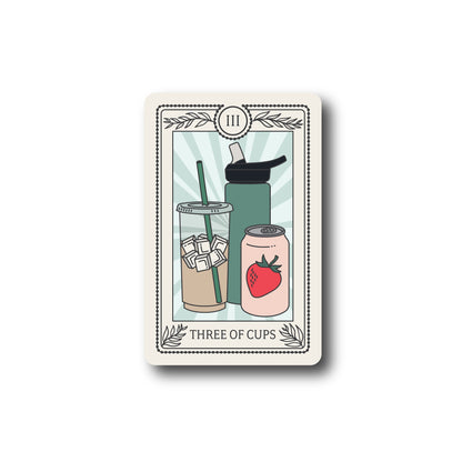 Whoops! - Three Of Cups Tarot Card Sticker