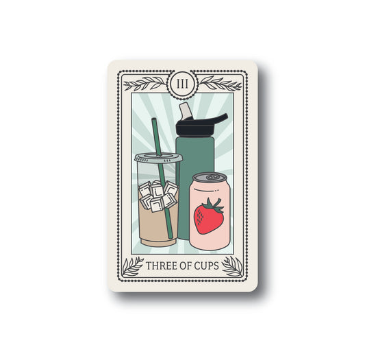 Three Of Cups Tarot Card Sticker