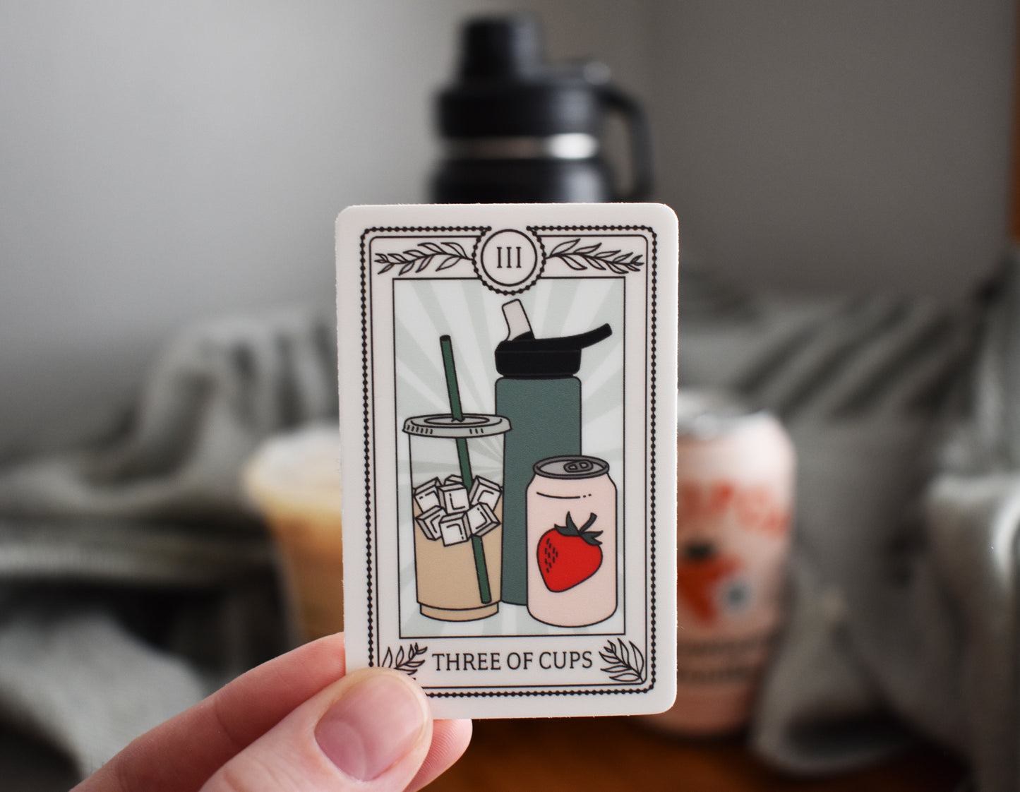 Whoops! - Three Of Cups Tarot Card Sticker