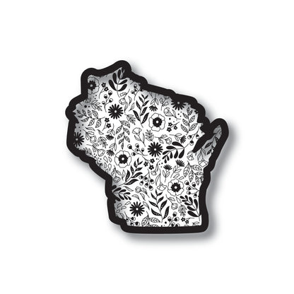 Wisconsin Floral Sticker (Clear)