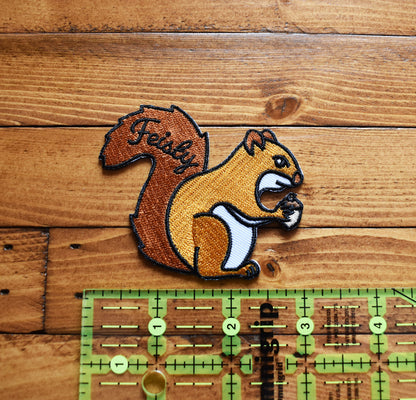 Feisty Red Squirrel Iron On Patch